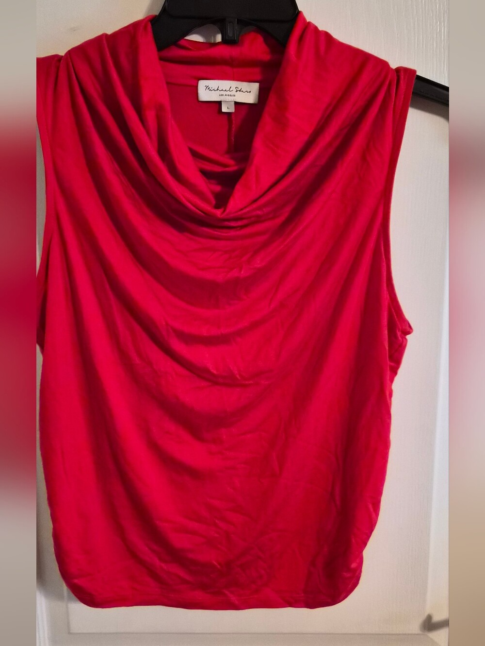 Michael Stars Red Cowl Neck Sleeveless Camisole
